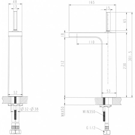 Смеситель для умывальника Bravat Spring F179113C-A