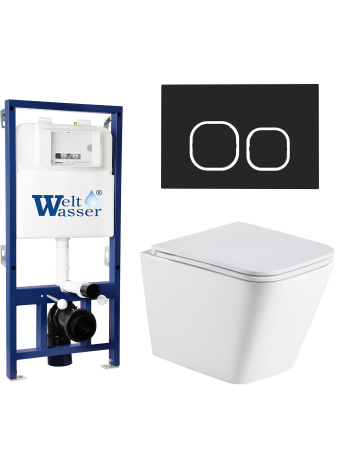 Комплект инсталляции с унитазом Weltwasser BAMBERG 525 + GELBACH 043 MT-WT + BAMBERG BL