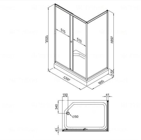 Душевой уголок Triton Фьюжн А1 (полосы) 120х80 поддон 17 см
