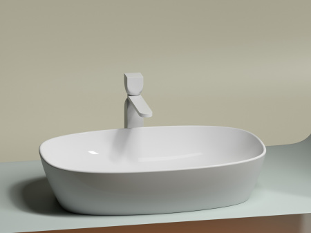 Умывальник чаша накладная овальная Ceramicanova Element 600*380*138мм, Белый, CN6049