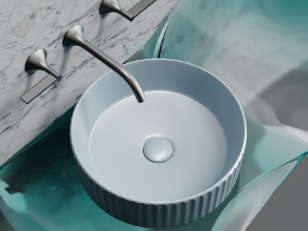 Умывальник чаша накладная круглая Ceramicanova Element 360*360*115мм, серо-голубой матовый, CN6057MHL