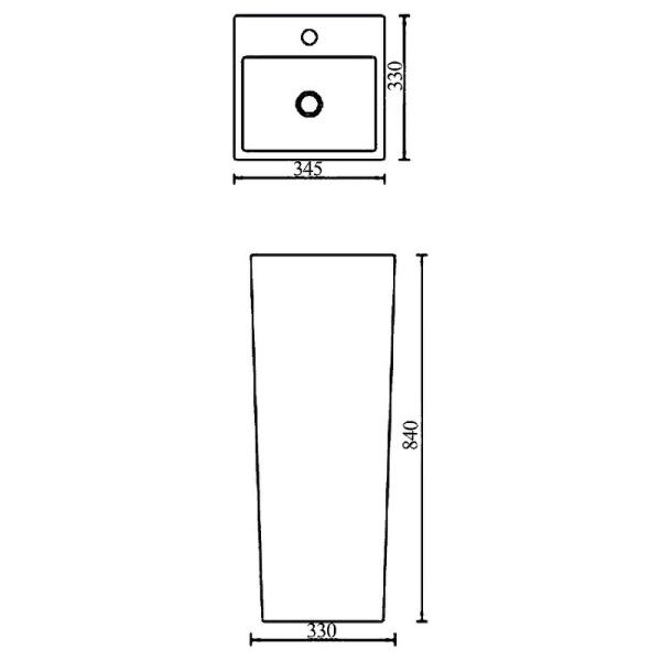 Раковина SantiLine SL-4010 35х33 белая