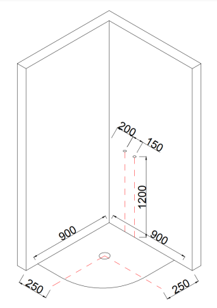 Душевая кабина Taliente TA-9091G 90х90 четверть круга
