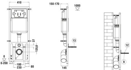 Унитаз с инсталляцией WeltWasser MARBERG 410 + GELBACH 004 MT-BL + MAR 410 SE