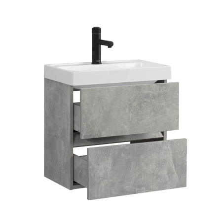 Тумба под умывальник Belux Бостон подвесная 50-02 Бетон Чикаго светло-серый