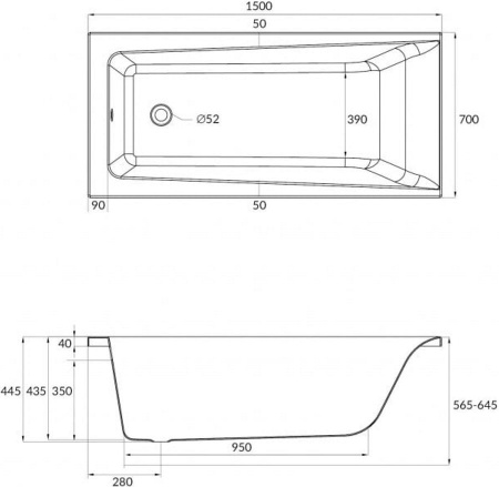 Акриловая ванна Cersanit Lorena 150x70 63321