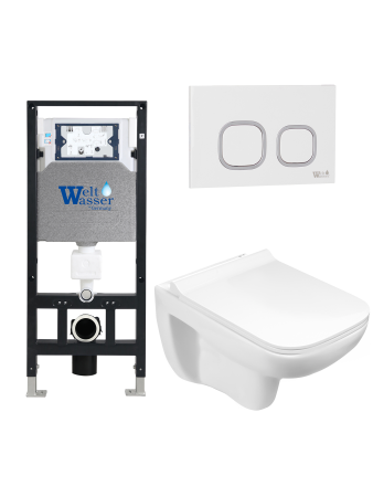 Унитаз с инсталляцией WeltWasser AMBERG 506 + KEHLBACH 004 GL-WT + AMBERG RD-WT