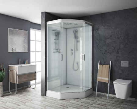 Душевая кабина Niagara Premium NG-6001-01D (90х90х220) низкий поддон(16 см),стекло прозрачное,4 места