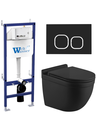 Комплект инсталляции с унитазом Weltwasser BAMBERG 460 + HEIMBACH 043 MT-BL + BAMBERG BL