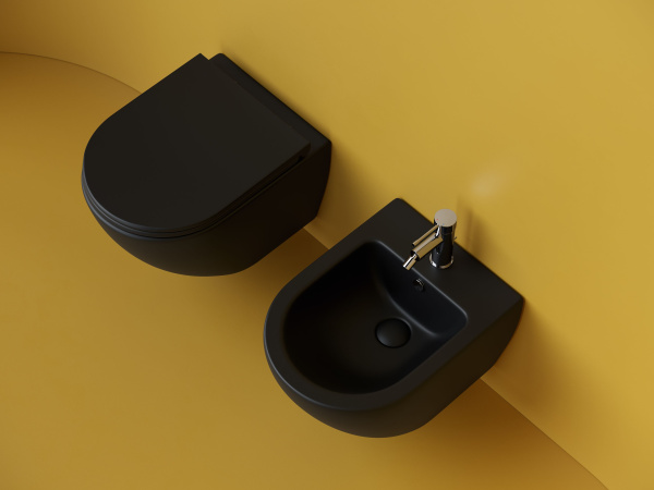 Подвесной унитаз Metropol безободковый, смыв торнадо CERAMICANOVA CN4002TMB