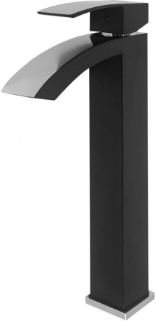 Cмеситель для раковины Высокий Hansberge H2077 Черный хром