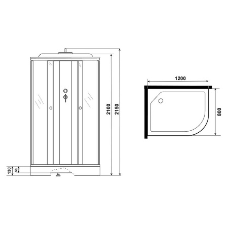 Душевая кабина Niagara Eco 120x80 L NG-4312-14L без гидромассажа