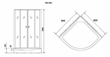 Душевой уголок Niagara Eco 80x80 NG-003-14N профиль Хром матовый стекло матовое