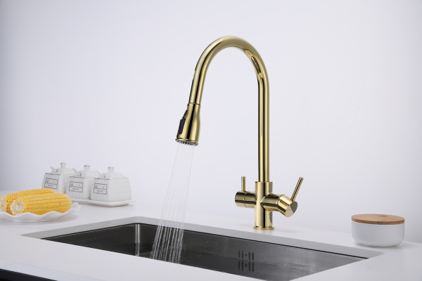 Смеситель для кухни Paulmark LANGE La214212-G, золото