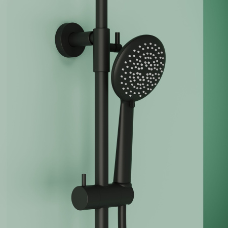 Душевая стойка SANCOS Game для душа с термостатическим смесителем, верхним и ручным душем, цвет черный матовый, арт. SC3002MB