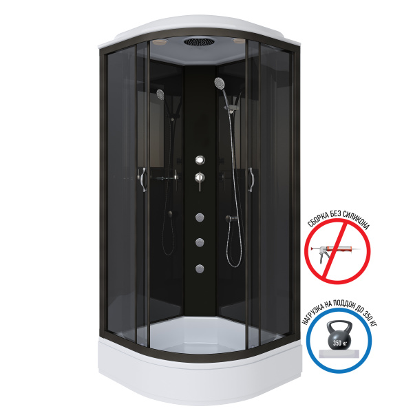 Душевая кабина Niagara Classic NG-2507-14G (80х80х215) высокий поддон(40см),стекло тонированное