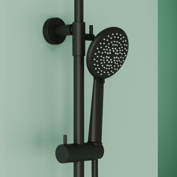 Душевая стойка SANCOS Game для душа с термостатическим смесителем, верхним и ручным душем, цвет черный матовый, арт. SC3002MB