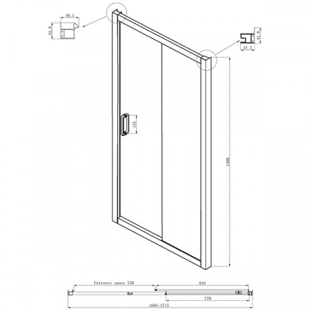 Шторка для ванны Ambassador Bath Screens 16041105 170 см