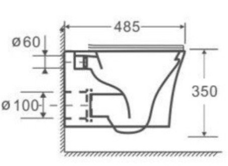 Унитаз подвесной Ceramalux 2618E