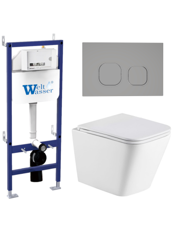 Комплект инсталляции с унитазом Weltwasser BAMBERG 460 + GELBACH 043 MT-WT + BAMBERG CR