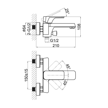 Смеситель для ванны D&K Berlin DA1433226, белый
