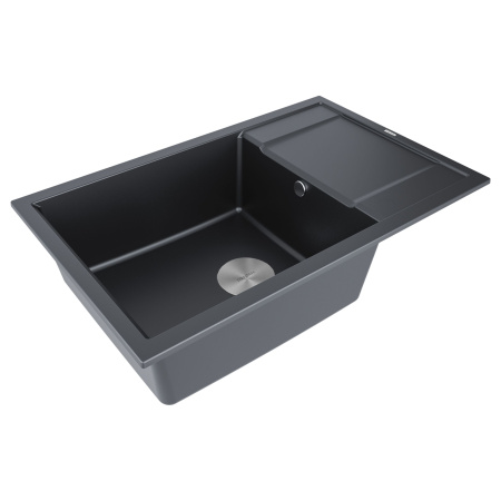 Мойка Paulmark FLUGEN 60 PM317850-BLM 500х780х200 мм, IT-GRANIT, черный металлик