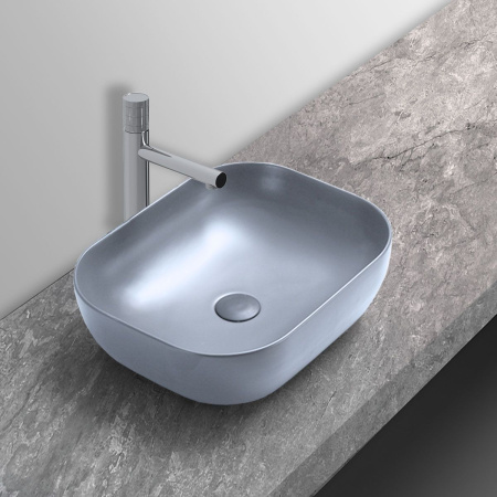 Раковина керамическая Vincea VBS-101MO, 505х405х140, накладная, цвет океан матовый