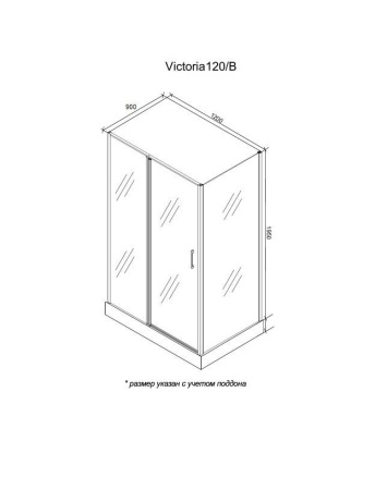 Душевой уголок Cerutti SPA VICTORIA120B без поддона 90x120x195