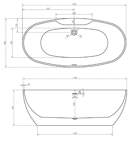 Акриловая ванна ABBER AB9323 белая