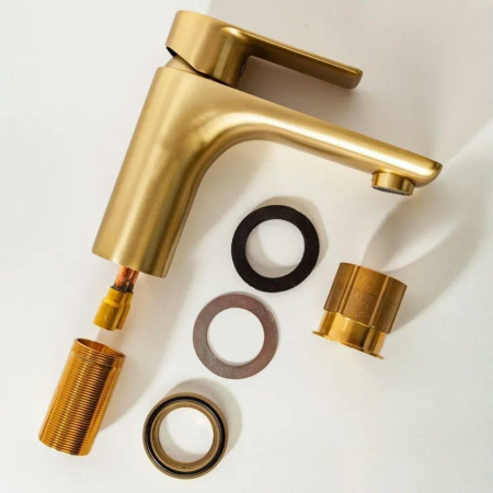 Cмеситель для раковины Hansberge H1099 Золото матовый