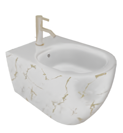 Биде ISVEA Infinity подвесной  365*530*400 цвет MARMO белый матовый 10NF41001-2L-MRM