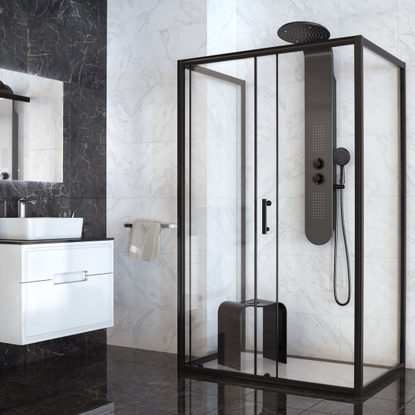 Душевая панель Taliente TA-G-A03Bb округлая настенная