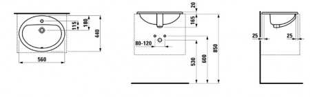 Умывальник Laufen Pro B 8139514001041 56x44