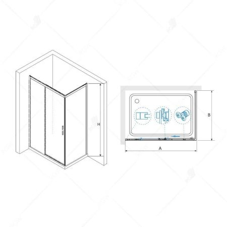 Душевой уголок RGW LE-41B (LE-12B + Z-050-2B) стекло прозрачное 150х90, 34124195-014