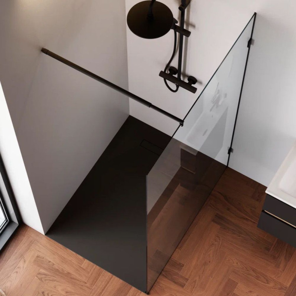 W94WI-120-F1-BTE Душевая перегородка AM.PM X-Joy 120x195, стекло прозр. 6 мм + покрытие, фурнитура черный