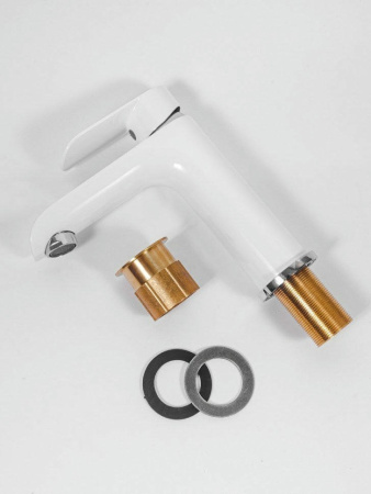 Cмеситель для раковины Hansberge H1033 Белый хром