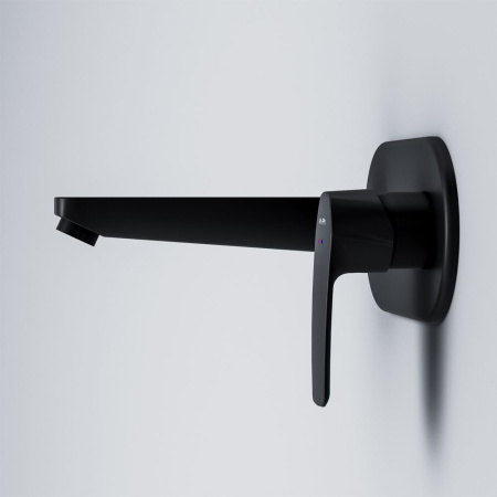 F90A72222 Gem Смеситель для умывальника AM.PM монтируемый в стену, чёрный