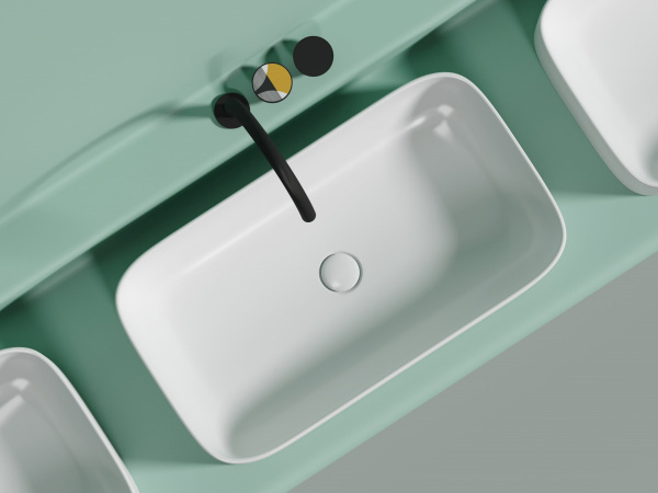 Умывальник чаша накладная прямоугольная Ceramicanova Element 705*380*150мм, белый матовый, CN6054MW