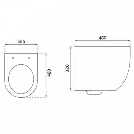 Унитаз подвесной Rea Carlo Mini Rimless Duroplast/Slim/ZM Black Mat C8405