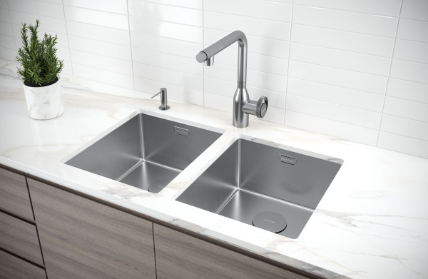 Мойка Paulmark NEXT 38 UNI PM213844-BS 440х380х200 мм, нержавеющая сталь, нержавеющая сталь