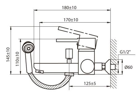 Смеситель для ванны Ahti Polar circle PC405001