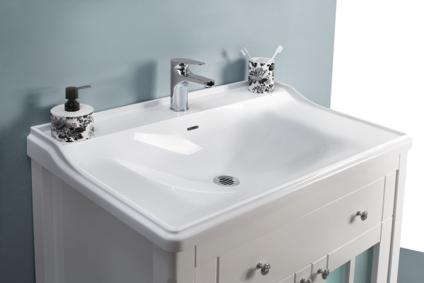 Тумба под умывальник Belux Дуглас напольная 80-01 Белый глянцевый