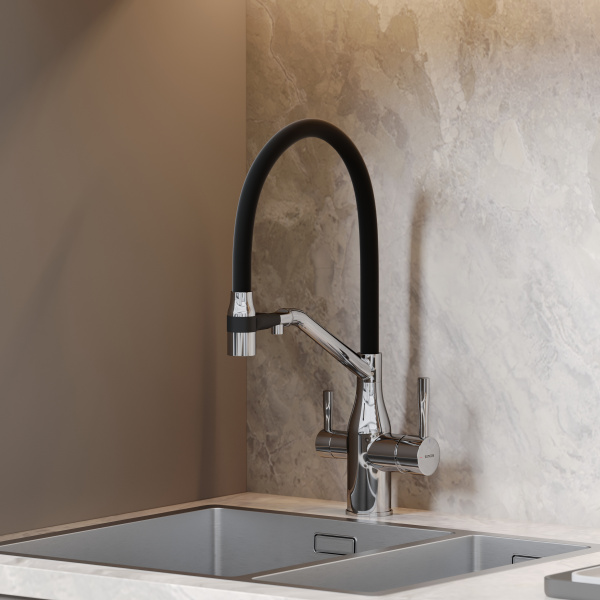 Смеситель для кухни SANCOS Orta с гибким изливом и возможностью подключения фильтра для воды, цвет хром, арт. SC4008CH