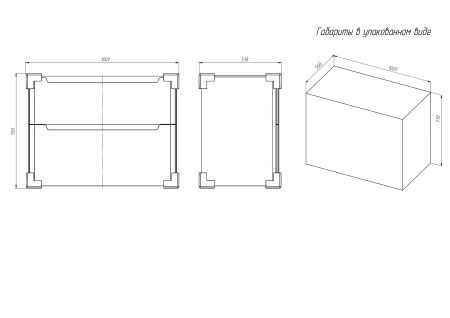 Тумба напольная BRIZ Альби 105 с умывальником Дуглас, 235 03-08105-14 00 БЕЛ