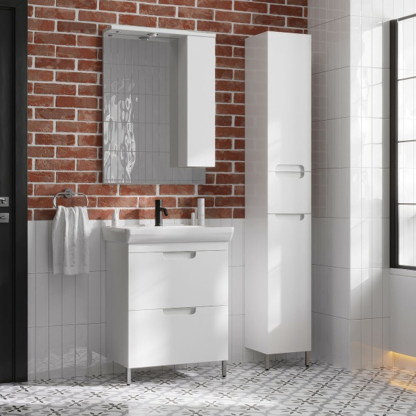 Тумба под умывальник Belux Мадейра напольная 65-02, Белый глянцевый