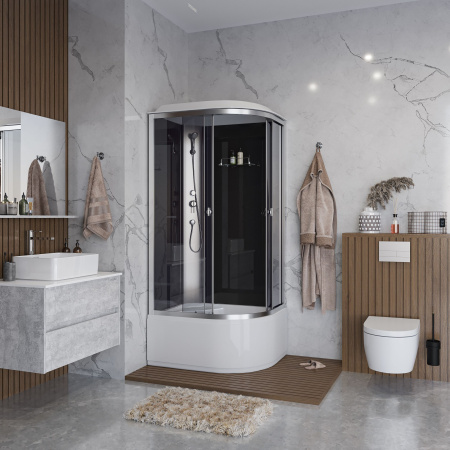 Душевая кабина Niagara Eco E90/80/40L/TN (90х80х215) высокий поддон(40см),стекло тонированное,4 места