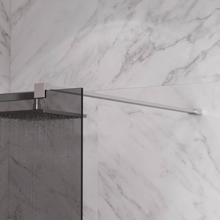 Душевая перегородка, ограждение Reflexion RX20090TCR-20 Walk in 200x90см, тонированное закаленное стекло 8мм, хромированный профиль