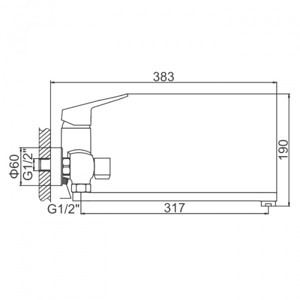 Смеситель для ванны Ledeme H40 L2240