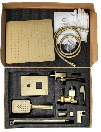 Душевая система скрытого монтажа FILARETE Waterfall FL1010 (Матовое золото)