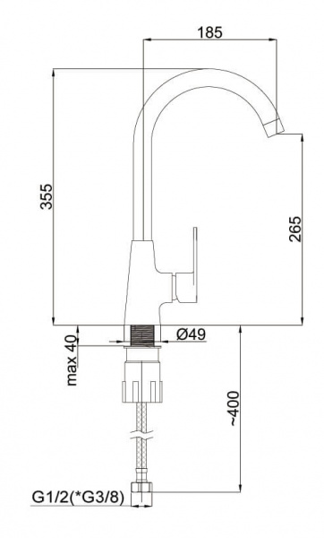 Смеситель для мойки Rubineta Viva VV30008